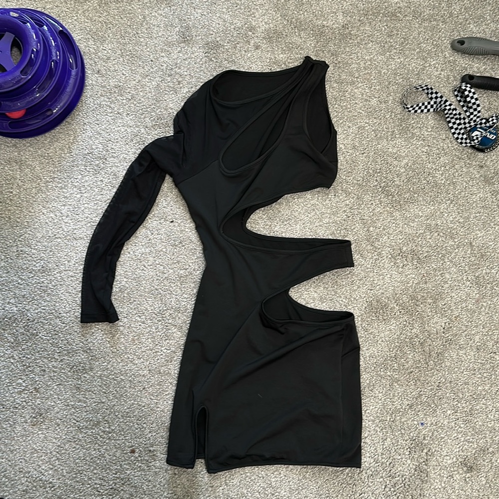 black asymmetrical dress